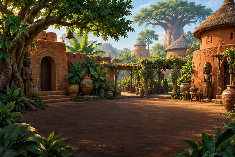 Yoruba garden courtyard