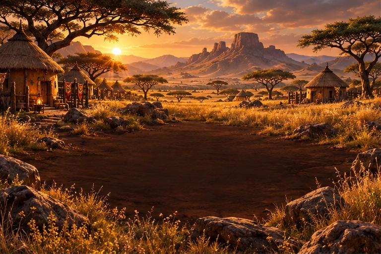 Lion country at sunset